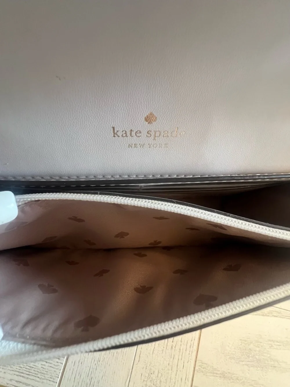 Kate Spade White Crossbody Bag with Gold Accents - Picture 5 of 6